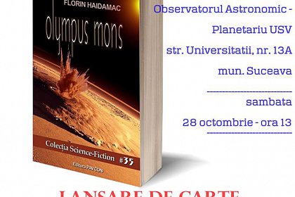 Florin Haidamac lansează sâmbătă noua sa carte, Olympus Mons