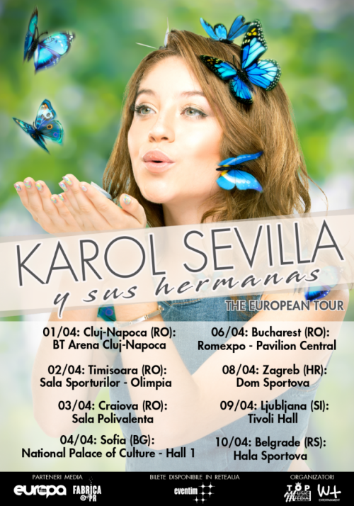 Karol Sevilla, idolul a milioane de adolescenți din toată lumea,  va concerta în premieră în România