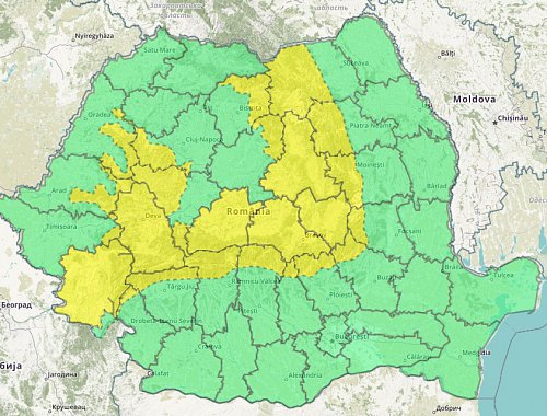 Cod galben de ninsori și viscol, începând de luni seara