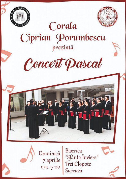 Concert pascal al Coralei Ciprian Porumbescu duminică, la Biserica „Sfânta Înviere”