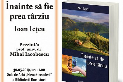 Înainte să fie prea târziu - Lansare de carte