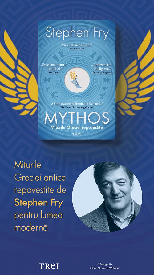 Stephen Fry, celebrul actor britanic, într-un rol inedit: de autor al celor mai amuzante legende grecești repovestite în „Mythos”