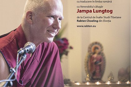 Cultura tibetană și valorile universale ale buddhismului, conferința publică susținută de călugărul buddhist Jampa Lungtok