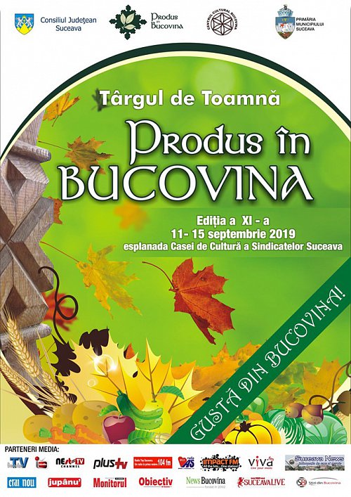 Târgul de Toamnă „Produs în Bucovina”, de miercuri până duminică, în centrul Sucevei