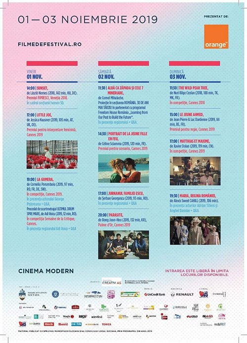 Programul Les Films de Cannes à  Suceava, ediția 2019