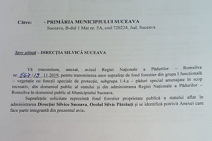 Primarul Sucevei a obținut de la RNP Romsilva avizul pentru transferul Parcului Șipote și a Păduricii Zamca