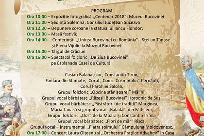 Programul evenimentelor dedicate Zilei Bucovinei, în 2019, la Suceava