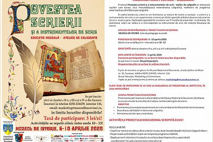 Povestea scrierii şi a instrumentelor de scris atelier de caligrafie 6 – 10 aprilie 2020