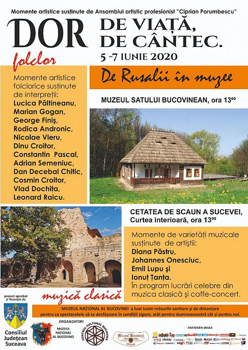 Mini-spectacole la Muzeul Satului Bucovinean și  în Curtea Interioară a Cetății de Scaun a Sucevei