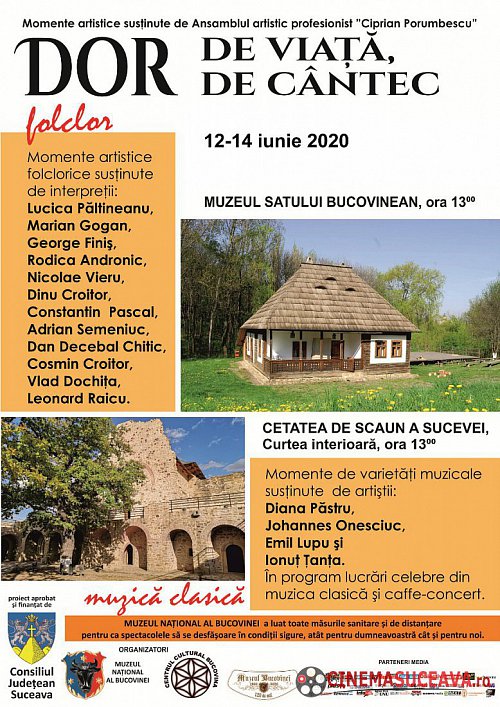 Mini-spectacole în Cetate și la Muzeul Satului Bucovinean, la fiecare sfârșit de săptămână din  iunie și iulie