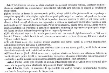 Partidele, îndemnate să înlăture toate materialele de publicitate electorală și să respecte locurile speciale de afișaj electoral