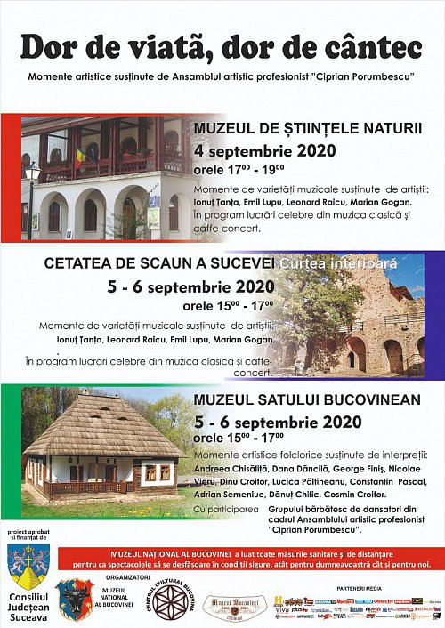 Program "Dor de viață, dor de cântec"  4 - 6 septembrie 2020