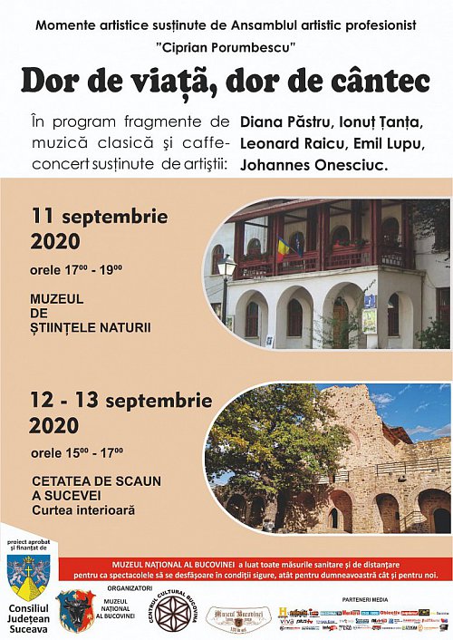 Mini-spectacole „Dor de viață, dor de cîntec” 11-13 septembrie