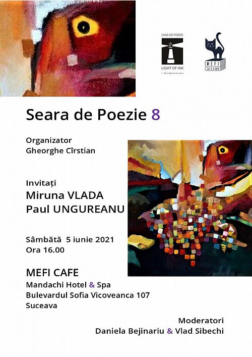 Seara de Poezie 8 cu poeta Miruna VLADA & poetul Paul UNGUREANU