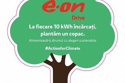 Cele 10.000 de încărcări la stațiile electrice E.ON Drive, răsplătite cu împădurirea a cinci hectare de teren degradat