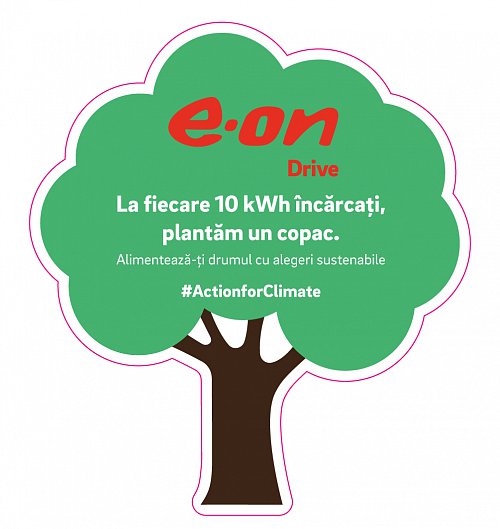 Cele 10.000 de încărcări la stațiile electrice E.ON Drive, răsplătite cu împădurirea a cinci hectare de teren degradat