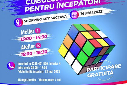 Ateliere de cub Rubik 3x3, gratuit, la Shopping City Suceava