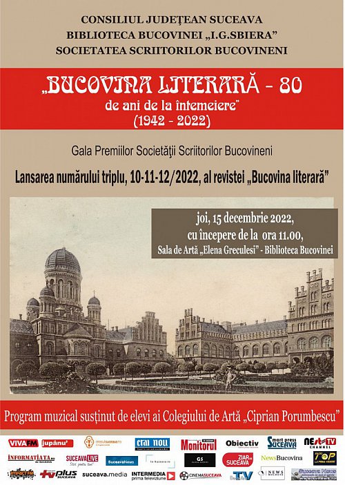 Opt decenii de la întemeierea revistei „Bucovina literară”, la Biblioteca Bucovinei