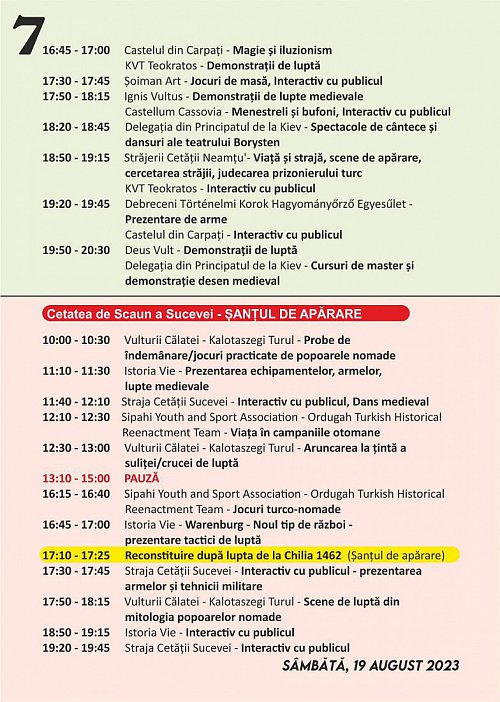 Programul Festivalului de Artă Medievală „Ștefan cel Mare” Suceava 2023