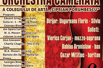 Concert simfonic cu Orchestra Camerata a Colegiului de Artă, la Cinema Modern