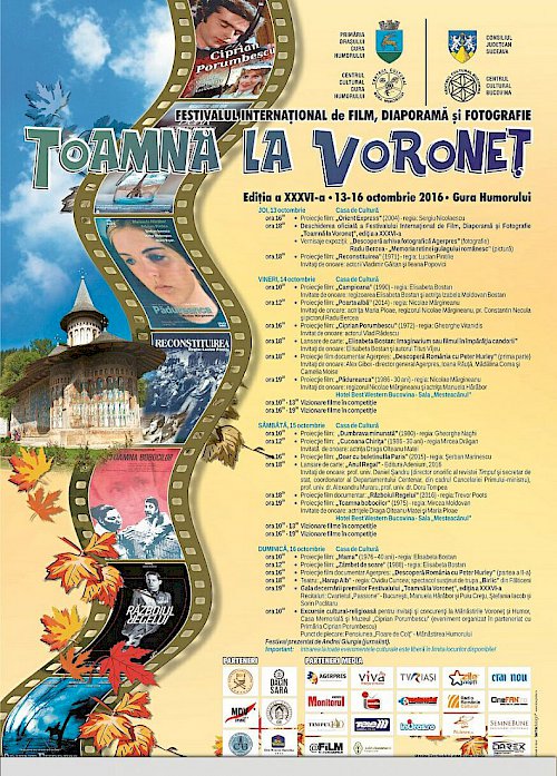 Actori legendari și filme de legendă, la Festivalul Internațional de Film, Diaporamă și Fotografie “Toamnă la Voroneț”, de la Gura Humorului