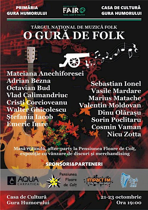 „O gură de folk”, primul târg de muzică folk din România, la Gura Humorului