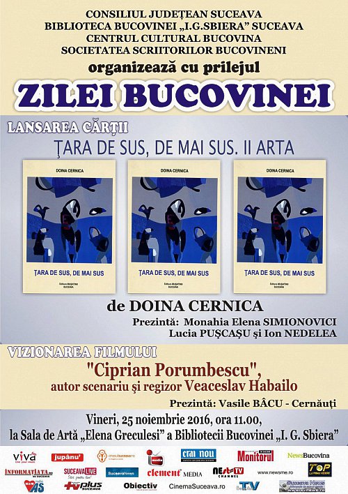Lansare de carte și vizionarea filmului „Ciprian Porumbescu”, la Biblioteca Bucovinei