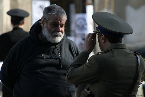 Regizorul Radu Gabrea si actorul Claudiu Bleont