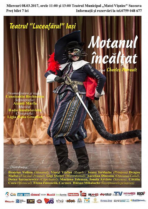 "Motanul încălţat", pe scena Teatrului Matei Visniec Suceava