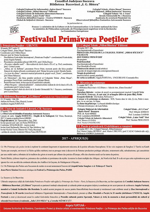 Festivalul Primăvara Poeților, ediția 2017