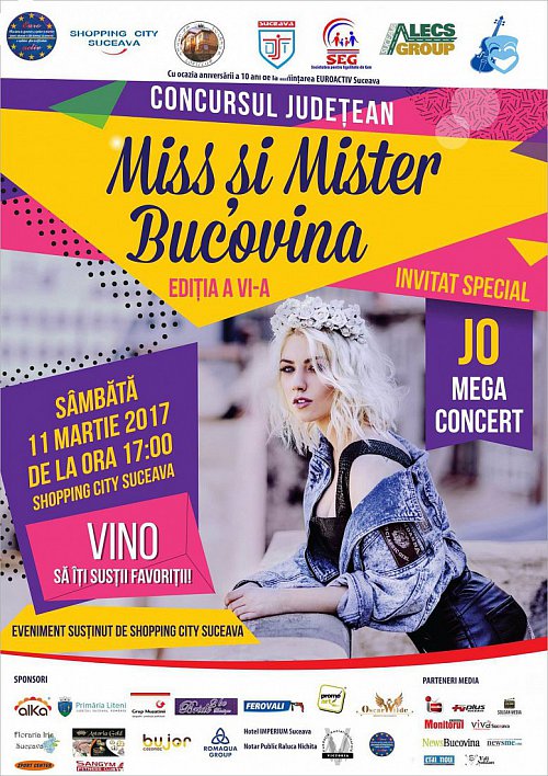 Concert JO si Concurs „Miss şi Mister Bucovina” la Shopping City Suceava