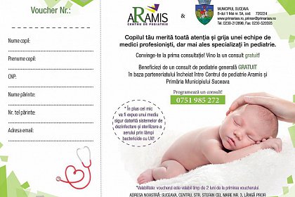 Control medical gratuit pentru nou-născuți, oferit de Primăria Suceava