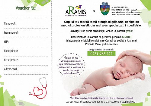 Control medical gratuit pentru nou-născuți, oferit de Primăria Suceava