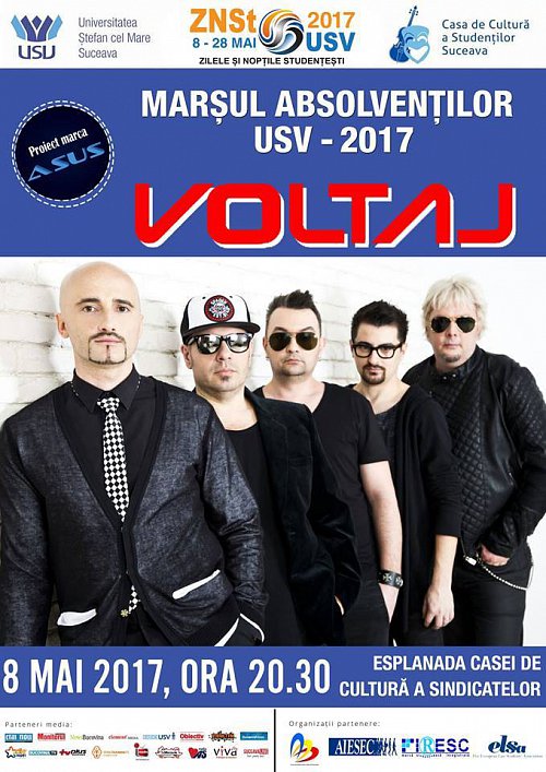 Concert Voltaj și marșul absolvențiilor, la Zilele și Nopțile Studențești