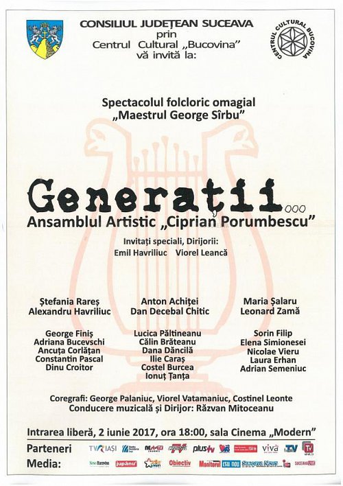 Spectacol cu intrare liberă - „Generații”, la Cinema Modern