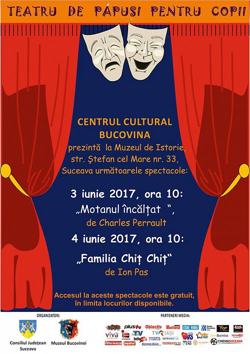 Teatru pentru copii la Muzeul Bucovinei, duminică 4 iunie