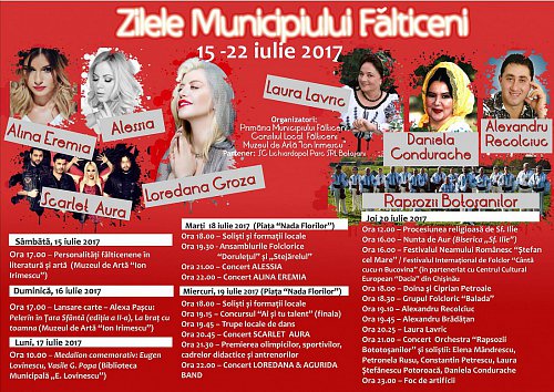 Zilele Municipiului Falticeni 2017 - Program