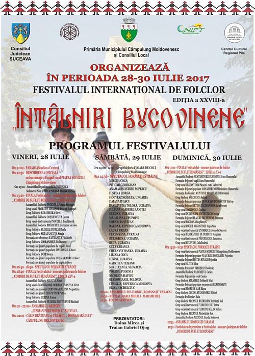 Festivalului Internaţional de Folclor „Întâlniri Bucovinene", la Câmpulung Moldovenesc