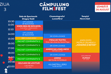 „Câmpulung Film Fest” 2017 aduce 20 de filme de scurtmetraj, două documentare şi 15 scurtmetraje de animaţie