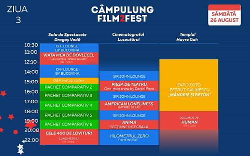 „Câmpulung Film Fest” 2017 aduce 20 de filme de scurtmetraj, două documentare şi 15 scurtmetraje de animaţie