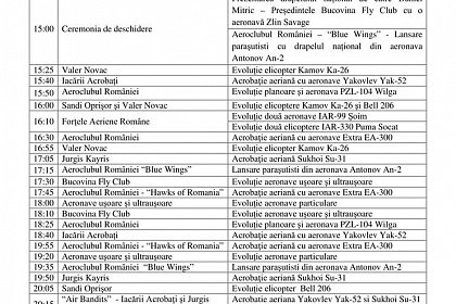 Suceava Air Show 2017, acrobații aviatice la Salcea – program complet