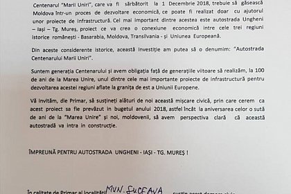 Suceava susține Autostrada Centenarului Marii Uniri