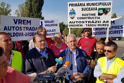 Suceava, prezentă la protestul din  Târgu Mureş, pentru realizarea  autostrăzii care să lege Moldova de Ardeal
