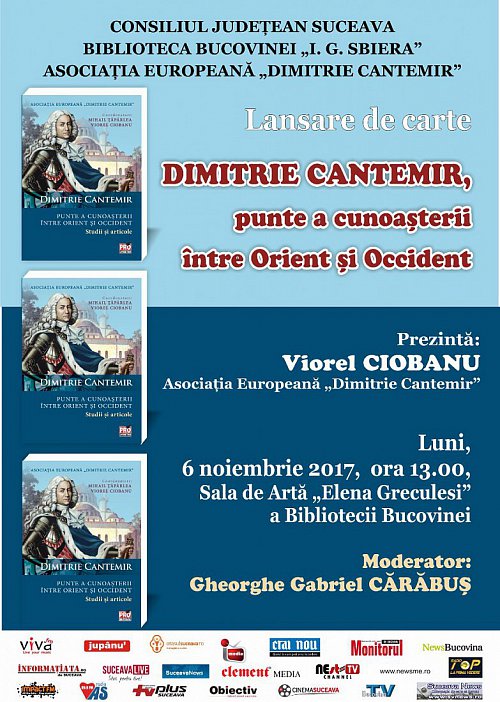 Dimitrie Cantemir, punte a cunoașterii între Orient și Occident - lansare de carte