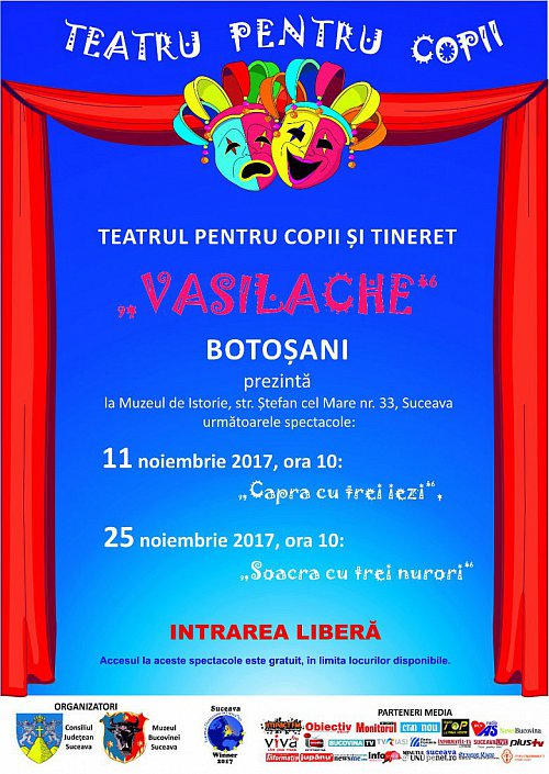 Teatru pentru copii și tineret, de doua ori pe lună, la Muzeul Bucovinei