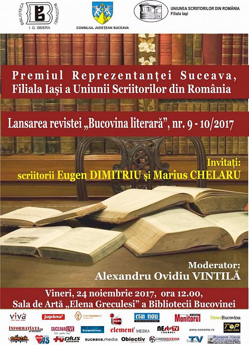 Eugen Dimitriu, premiat de Reprezentanța Suceava a Filialei Iași a USR, la Biblioteca Bucovinei