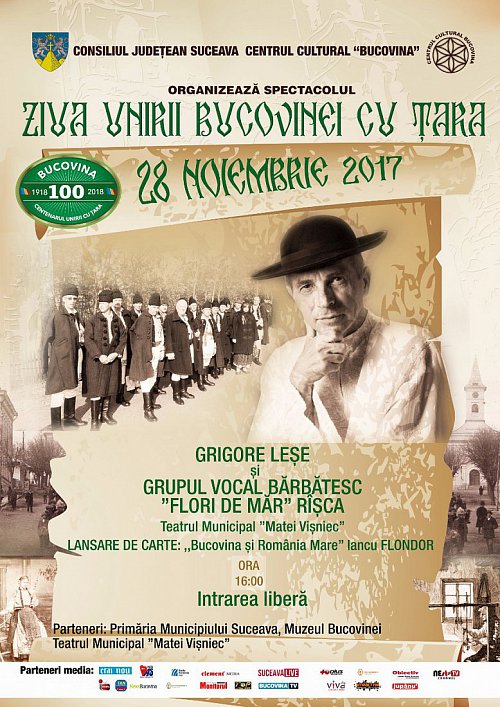 Concert Grigore Leșe de Ziua Bucovinei