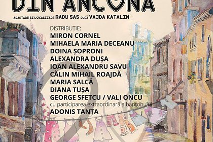 Comedia „Îndrăgostiții din Ancona”,  joi, pe scena Teatrului „Matei Vișniec” Suceava