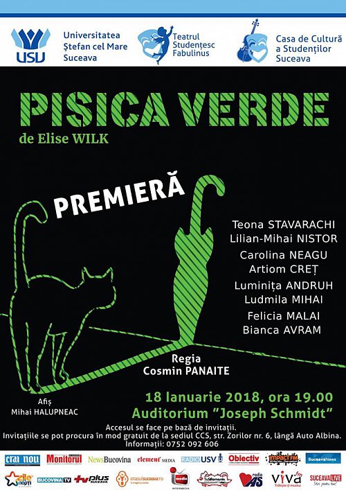 Spectacol de teatru gratuit, „Pisica verde”