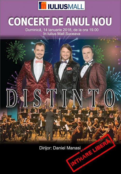 Concert Extraordinar de Anul Nou, cu trupa Distinto, la Iulius Mall Suceava